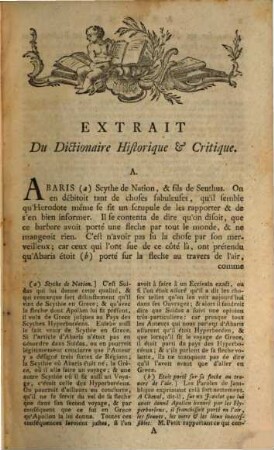 Extrait Du Dictionaire Historique Et Critique De Bayle : Divisé En Deux Volumes Avec Une Preface, [1]