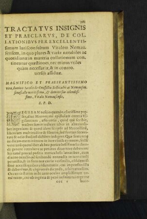 Tracatus Insignis Et Praeclarus, De Collationibus Per Excellentissimum ...