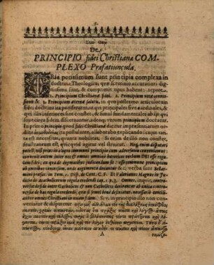 Janitor Theologiae hoc est Tractatus De Principio Fidei Christianae Complexo Primo Et Ultimo