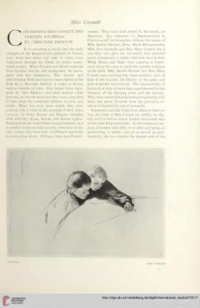 27.1905/06 (1906) = Nr. 105: Concerning Miss Cassatt and certain etchings