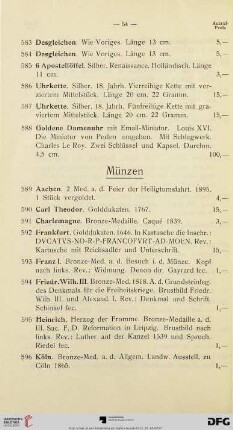 Münzen (Nr. 589-609)