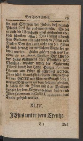 XLIV. JEsus unter dem Creutze