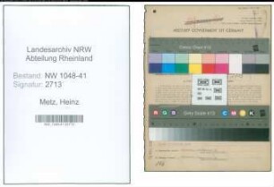 Entnazifizierung Heinz Metz , geb. 14.05.1920 (Polizist)
