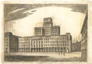 Billing, Hermann; Bochum (Nordrhein-Westfalen); Rathaus - Vorderansicht (Perspektive)