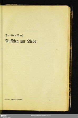Zweites Buch: Aufstieg zur Liebe