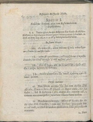 Sectio I. Exhibens Textum una cum Reformatorum Explicatione.