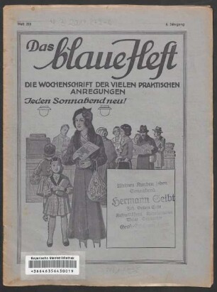 Das blaue Heft : die Wochenschrift der vielen praktischen Anregungen. 6. 1936, 1. Febr. - 26. Dez. = H. 256 - 303