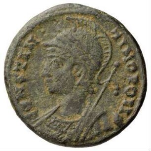 Münze, Follis, Aes 3, 333 - 337 n. Chr.