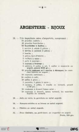 Argenterie - Bijoux (Nr. 28-59)
