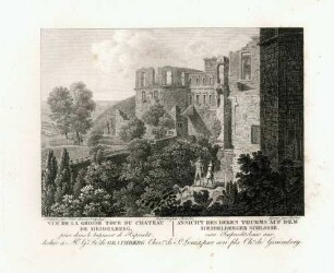 Vue de la Grosse Tour du château de Heidelberg, prise dans le batiment de Ruprecht - Ansicht des diken Thurms auf dem Heidelberger Schlosse vom Ruprechtsbau aus