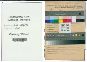 Entnazifizierung Wilhelm Wassung , geb. 24.04.1893 (Angestellter)