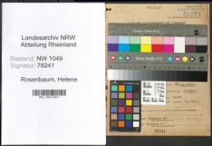 Entnazifizierung Helene Rosenbaum , geb. 04.03.1892 (Lehrerin)