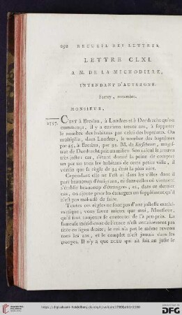 (Lettre CLXI - CLXX)