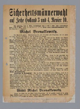 "Sicherheitsmännerwahl auf Zeche Holland 3 und 4, Revier 10"