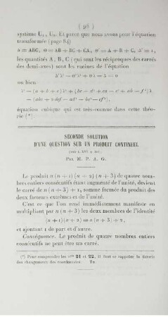 Seconde solution d'une question sur un produit continuel.