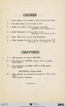 Cadres (Nr. 1-6)