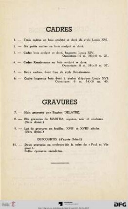 Cadres (Nr. 1-6)
