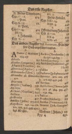 Das andere Register der Autorum, so in diesem Buch angeführet werden.