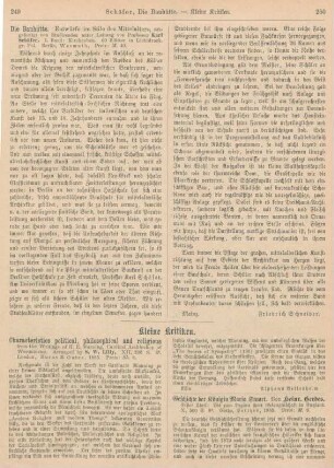 249-252 Kleine Kritiken