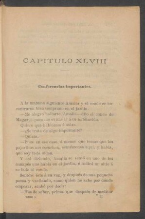 Capítulo XLVIII - Conferencias importantes.