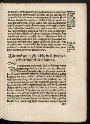 Wie auß wein Fleischliche sicherheit und ein forchtloß leben kommen.