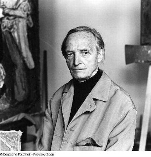 Der Maler Theodor Rosenhauer in seinem Radebeuler Atelier