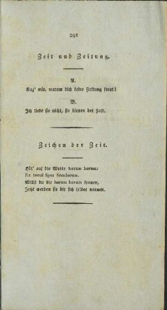 Zeichen der Zeit