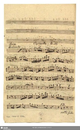 Clarinetto in B. obl[igato].