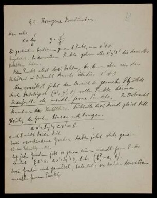 § 2. Homogene Koordinaten.
