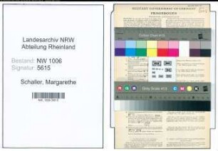 Entnazifizierung Margarethe Schaller , geb. 16.03.1901 ()