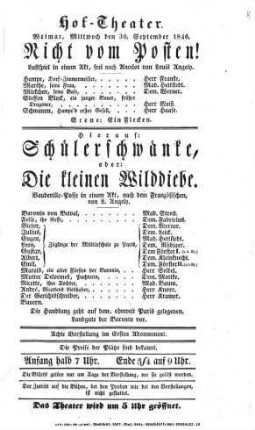 Schülerschwänke, oder: Die kleinen Wilddiebe