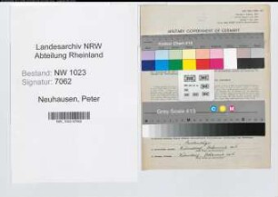 Entnazifizierung Peter Neuhausen , geb. 02.06.1884 (Finanzsekretaer)
