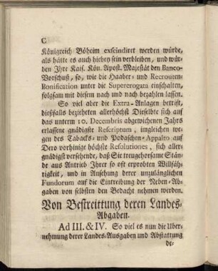 Von Bestreittung deren Landes-Abgaben