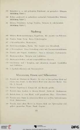 Miniaturen, Dosen und Silhouetten (Nr.175-216)