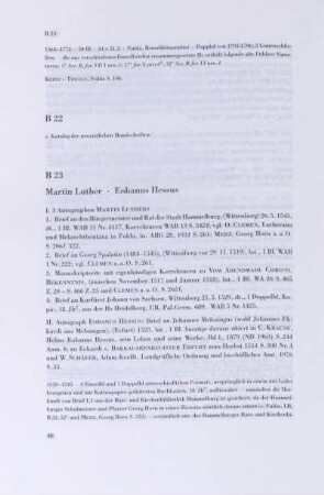 B 22 s. Katalog der neuzeitlichen Handschriften