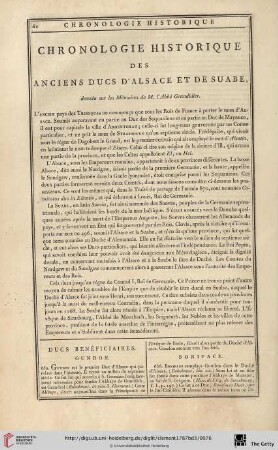 Chronologie historique des anciens ducs d’Alsace et de Suabe