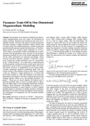 Parameter trade-off in one-dimensional magnetotelluric modelling