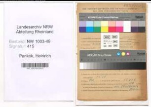 Entnazifizierung Heinrich Pankok , geb. 21.10.1903 (Arbeiter)