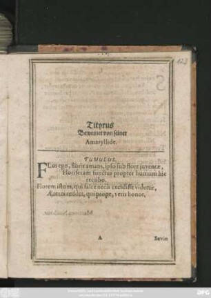 Tityrus Beweinet von seiner Amaryllide