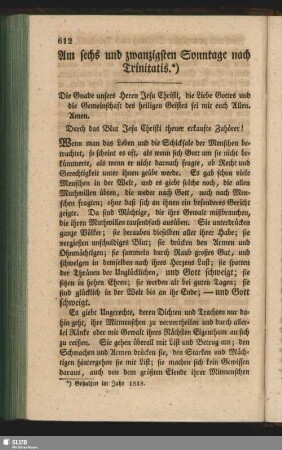 Am sechs und zwanzigsten Sonntage nach Trinitatis