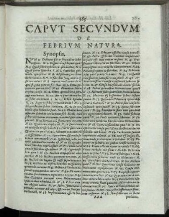 Caput Secundum. De Febrium Natura.