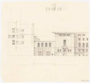 Haus der 109. SS Standarte (?), Posen: Entwurf Teilansicht