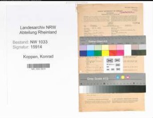 Entnazifizierung Konrad Koppen , geb. 25.03.1889 (Polizeibeamter)