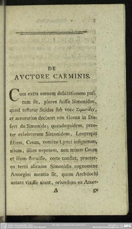 De Auctore Carminis