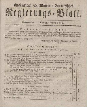 Nr. 6 : 20. April 1819