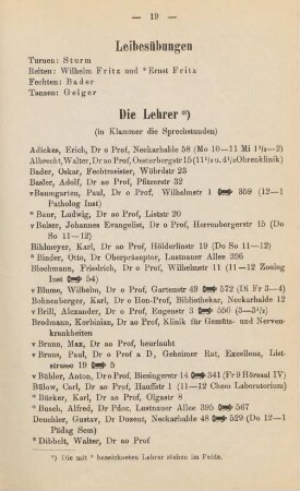 19, Leibesübungen