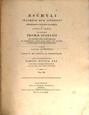 Aeschyli Tragoediae quae supersunt deperditarum fabularum fragmenta, 3