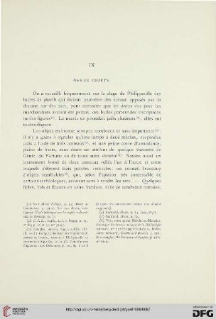 IX Menus objets
