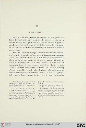 IX Menus objets