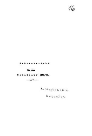 1934/35: Jahresbericht für das Schuljahr ... - 1934/35